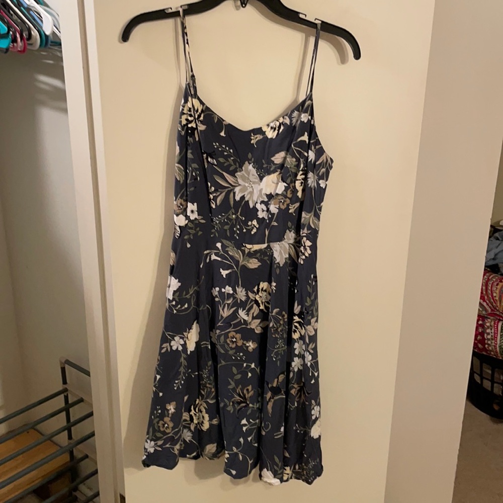 Gray, skinny strapped dress